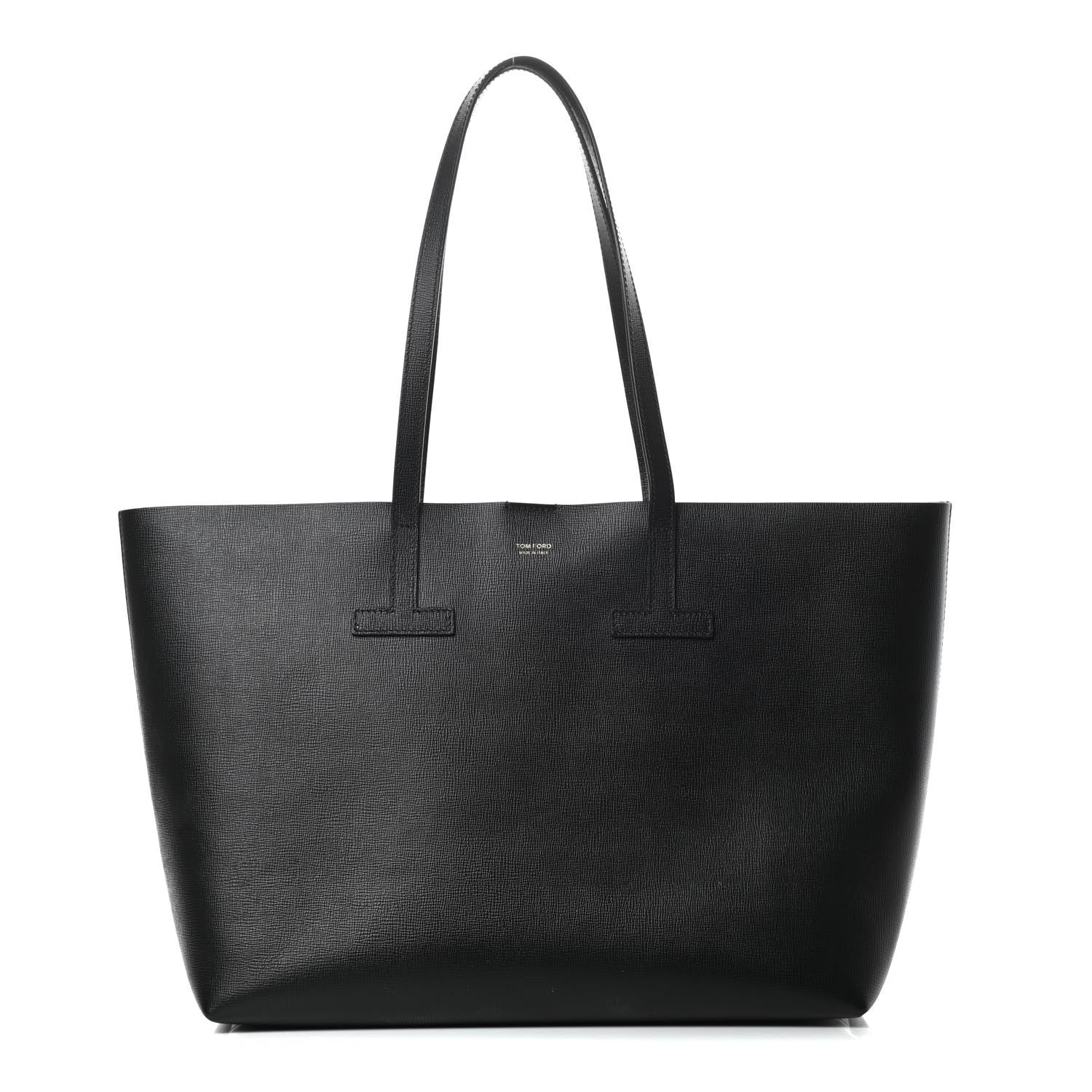 Tom Ford Grained Calfskin Small T Tote Black 1 of 15