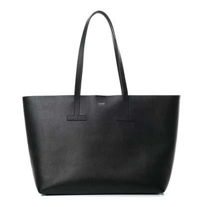 Tom Ford Grained Calfskin Small T Tote Black 1 of 15