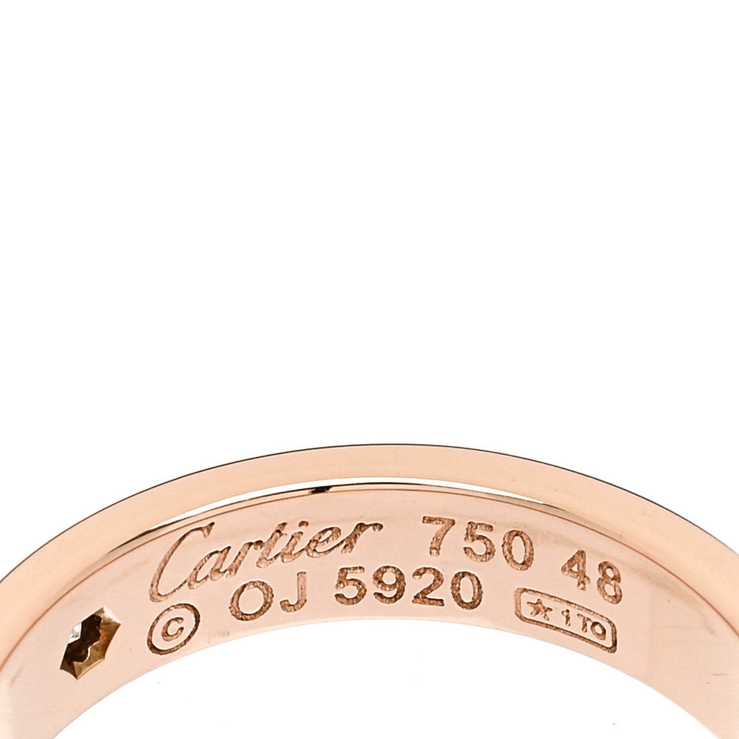18K Pink Gold Diamond 4mm LOVE Wedding Band Ring 48 4.5