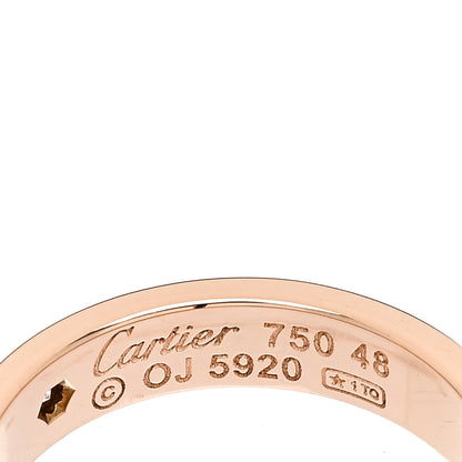 Cartier 18K Pink Gold Diamond 4mm LOVE Wedding Band Ring 48 4.5 4 of 4
