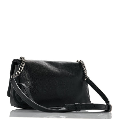 Saint Laurent Grain De Poudre Monogram Toy West Hollywood Fold-Over Bag Black 3 of 9