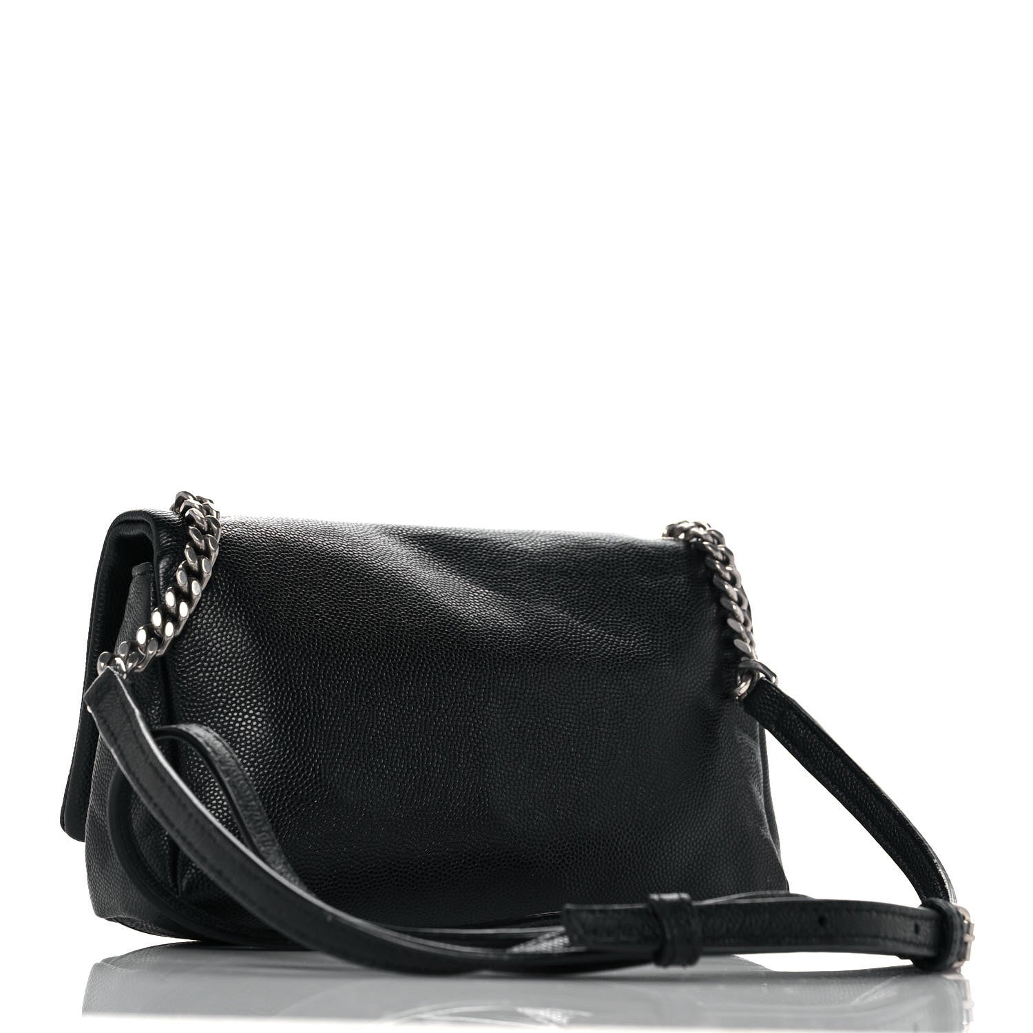 Saint Laurent Grain De Poudre Monogram Toy West Hollywood Fold-Over Bag Black 3 of 9
