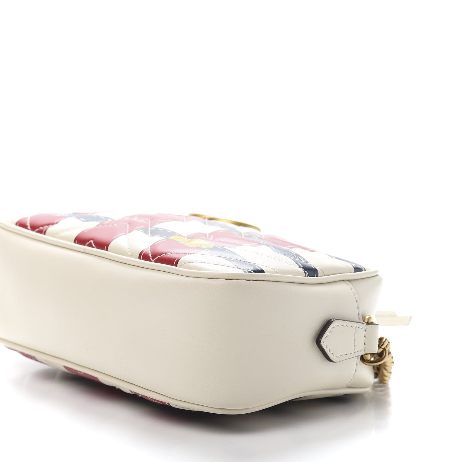 Gucci Calfskin Matelasse Trompe L'Oeil Print Small GG Marmont Chain Shoulder Bag White 11 of 13