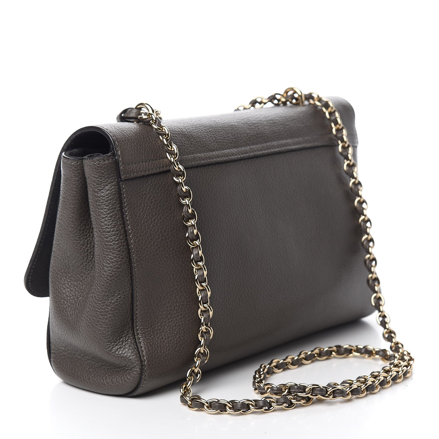 Small Classic Grain Calfskin Medium Lily Flap Grey
