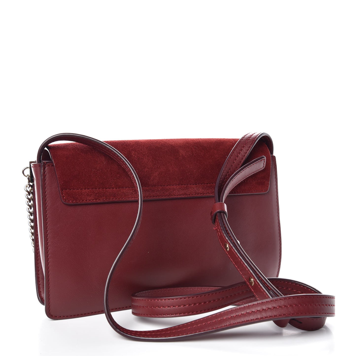 Suede Calfskin Small Faye Shoulder Bag Plum Purple