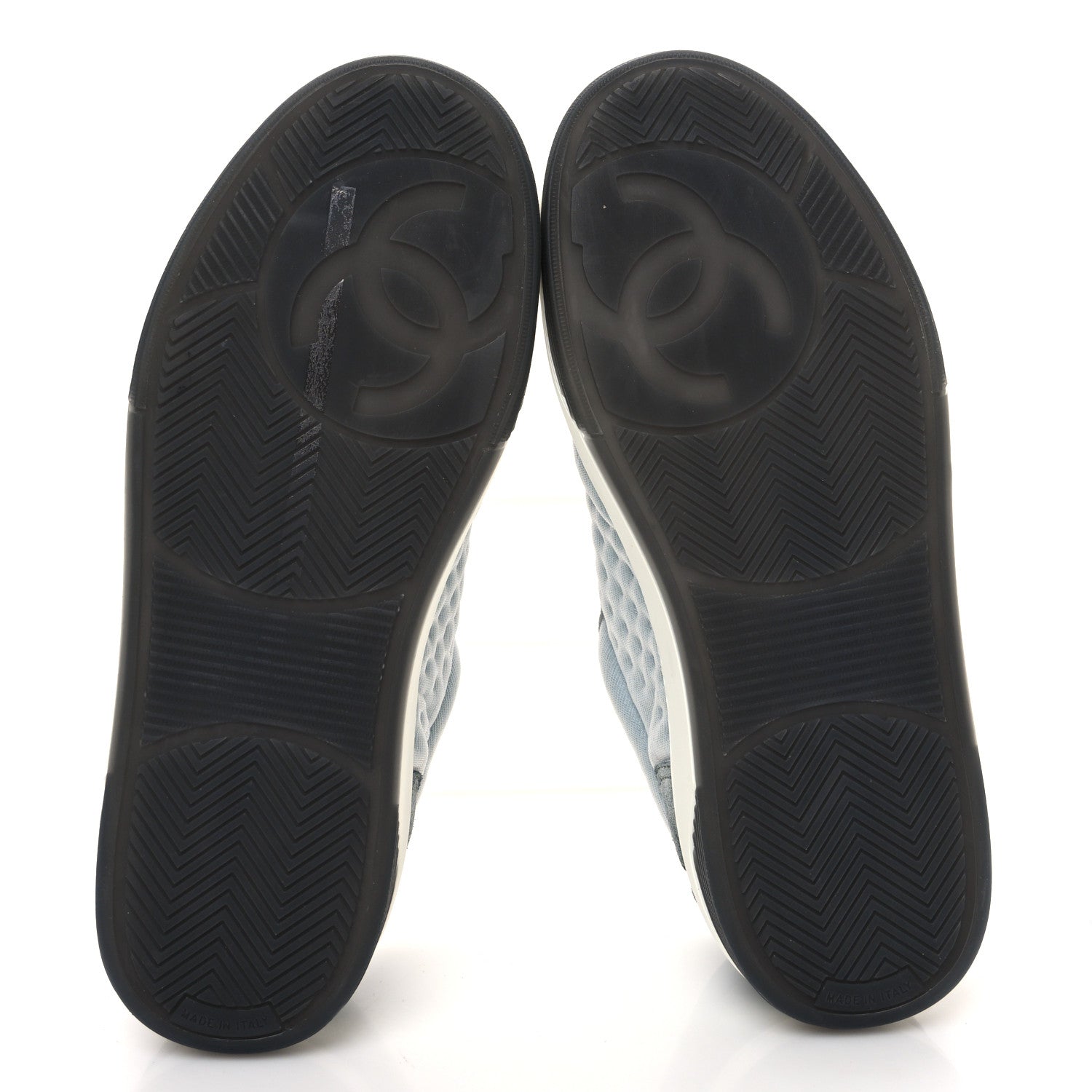 Chanel Fabric Suede Calfskin Logo Sneakers 36 Light Blue Turquoise 7 of 10