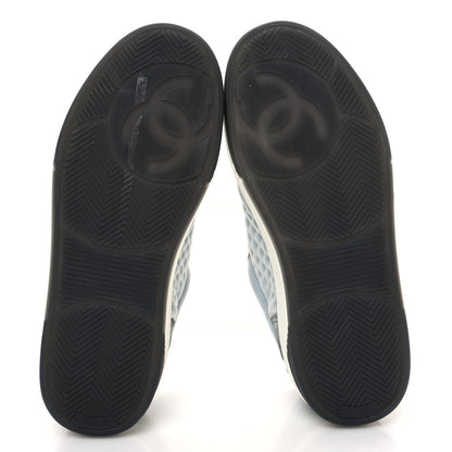Chanel Fabric Suede Calfskin Logo Sneakers 36 Light Blue Turquoise 7 of 10