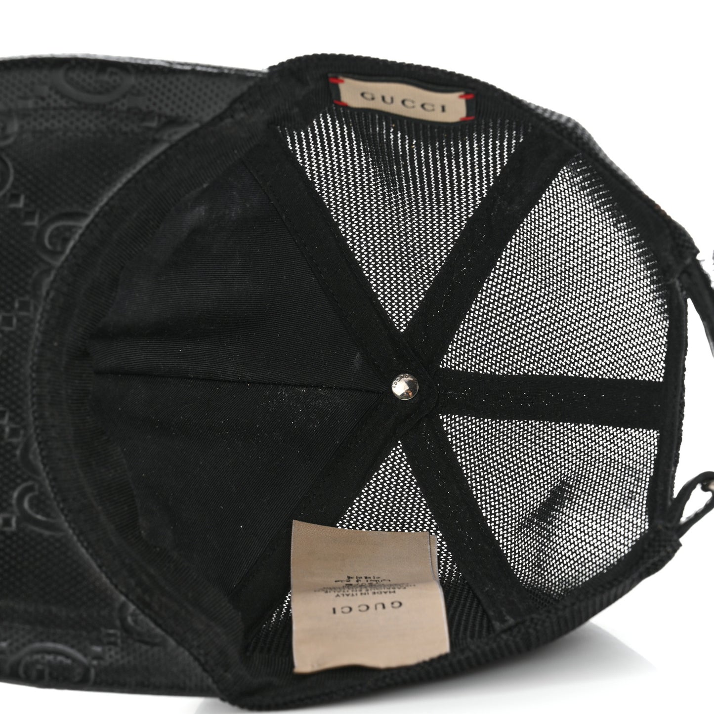Calfskin Mesh GG Tennis Embossed Gary Baseball Hat M Black