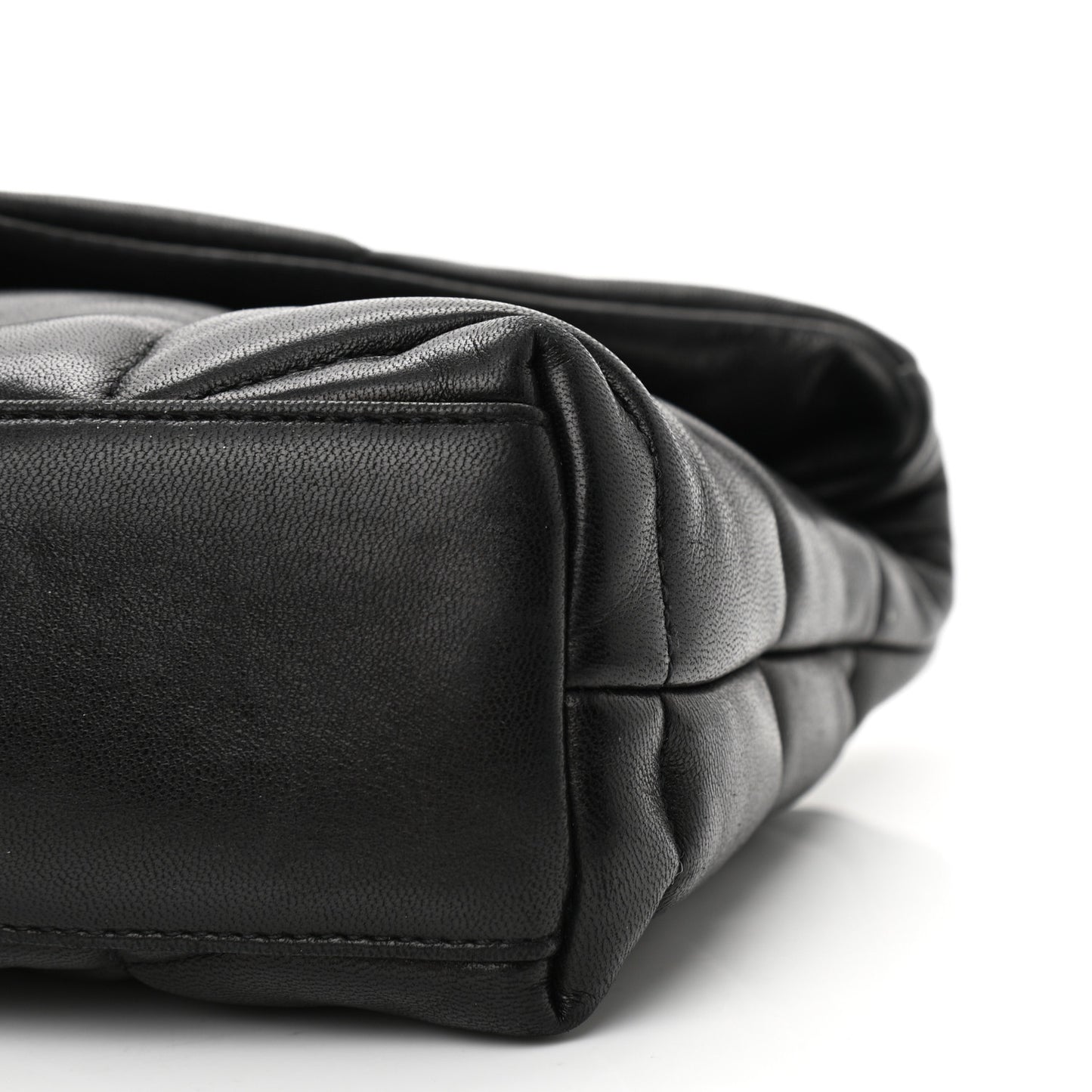Lambskin Quilted Toy Loulou Puffer Monogram Chain Satchel Black