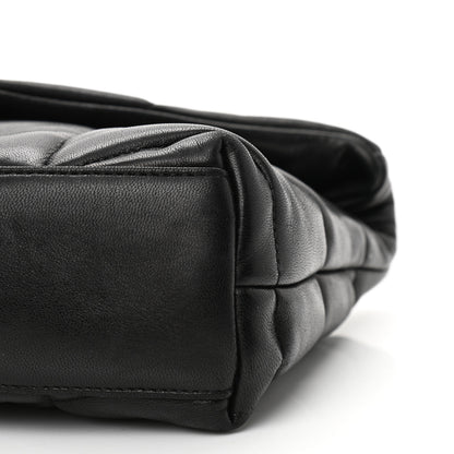 Saint Laurent Lambskin Quilted Toy Loulou Puffer Monogram Chain Satchel Black 11 of 16