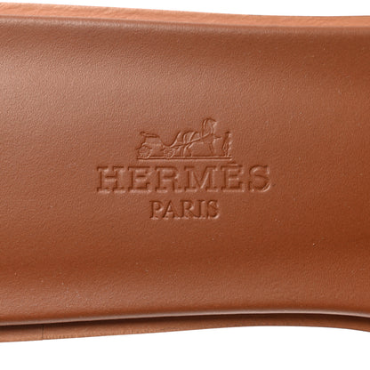 Hermes Box Calfskin Oran Sandals 36 Gold 7 of 9
