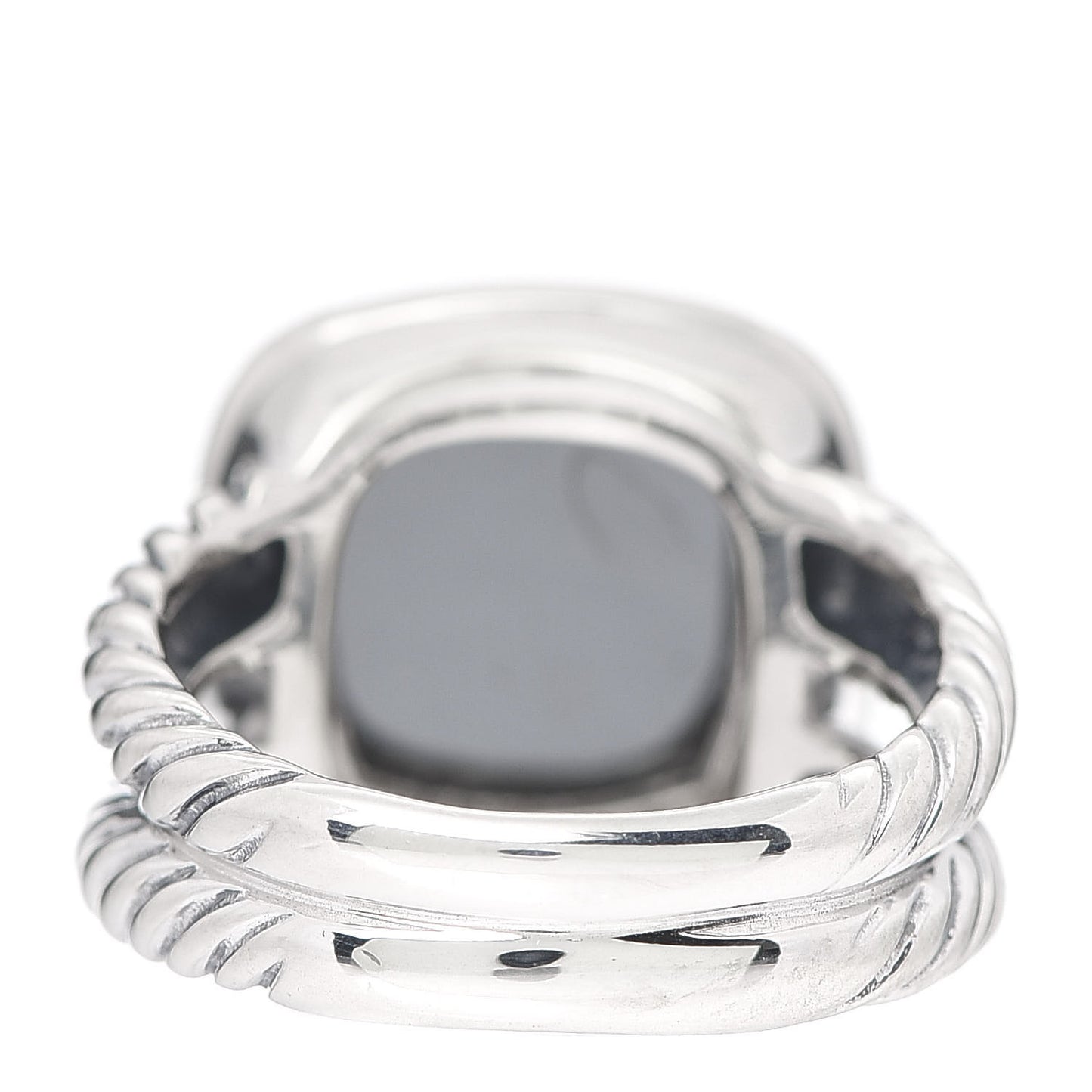 Sterling Silver Diamond Hematite 11mm Albion Ring 52 6