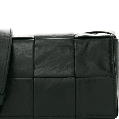 Bottega Veneta Paper Calfskin Maxi Intreccio Extra Mini Cassette Crossbody Bag Black 8 of 11