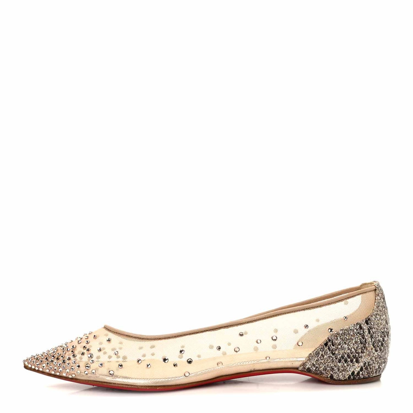 Crystal Strass Follies Flats 38 Light Silk