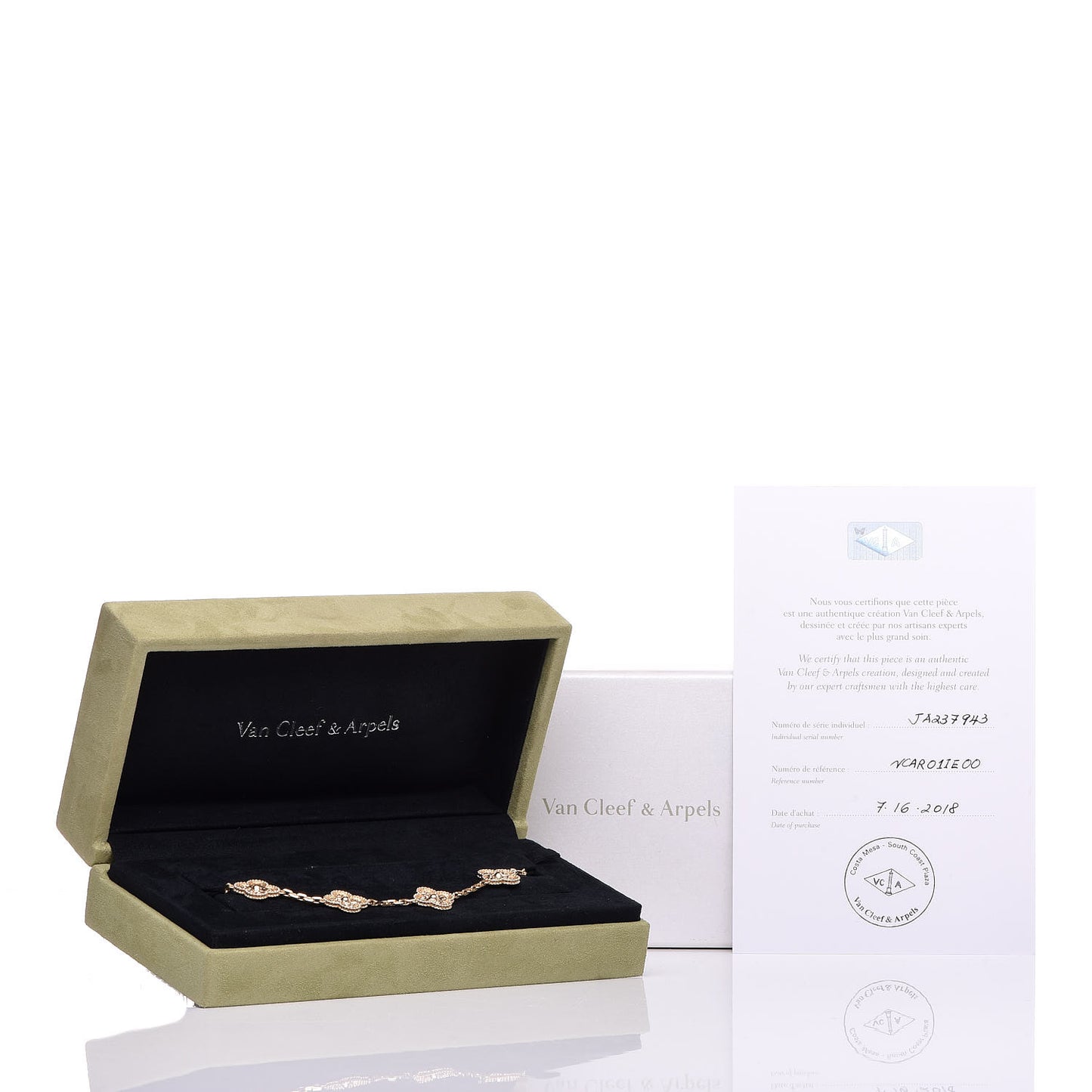 18K Yellow Gold 5 Motifs Vintage Alhambra Bracelet