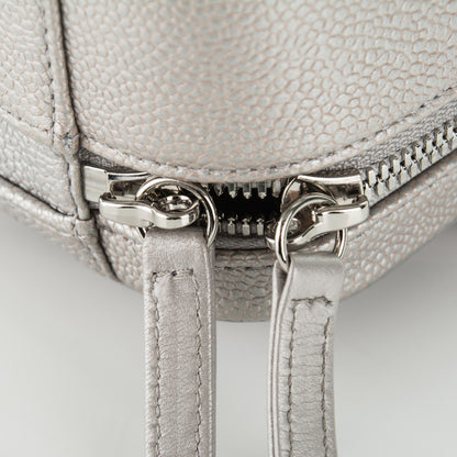 Chanel Metallic Caviar Quilted Medium CC Filigree Vanity Case Silver 8 of 8