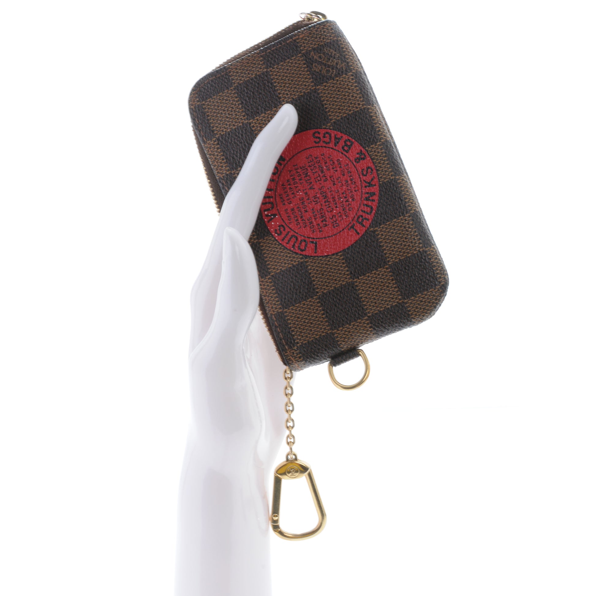 Louis Vuitton Damier Ebene Complice Trunks and Bags Key Pouch Red 2 of 6