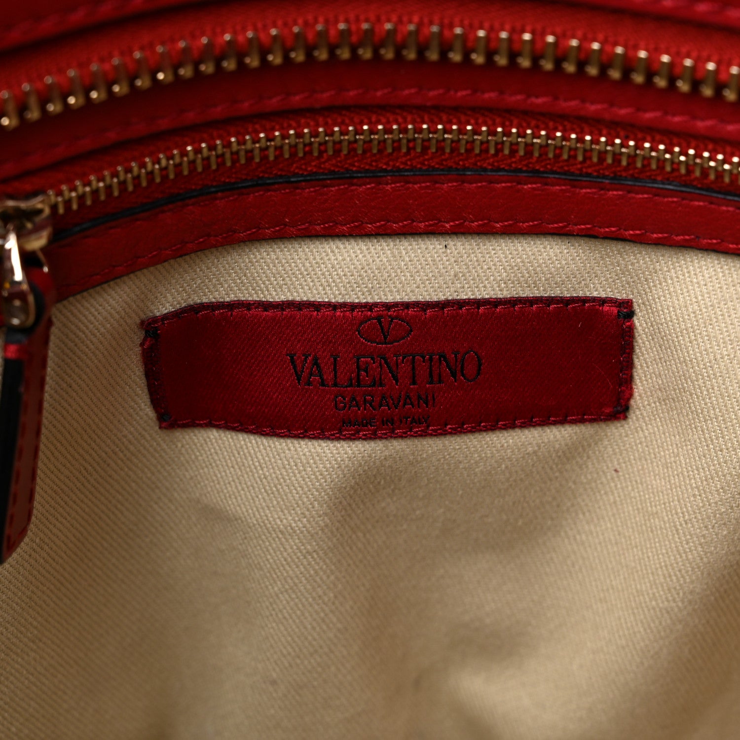 Valentino Garavani Vitello Rockstud Double Handle Tote Red 6 of 13
