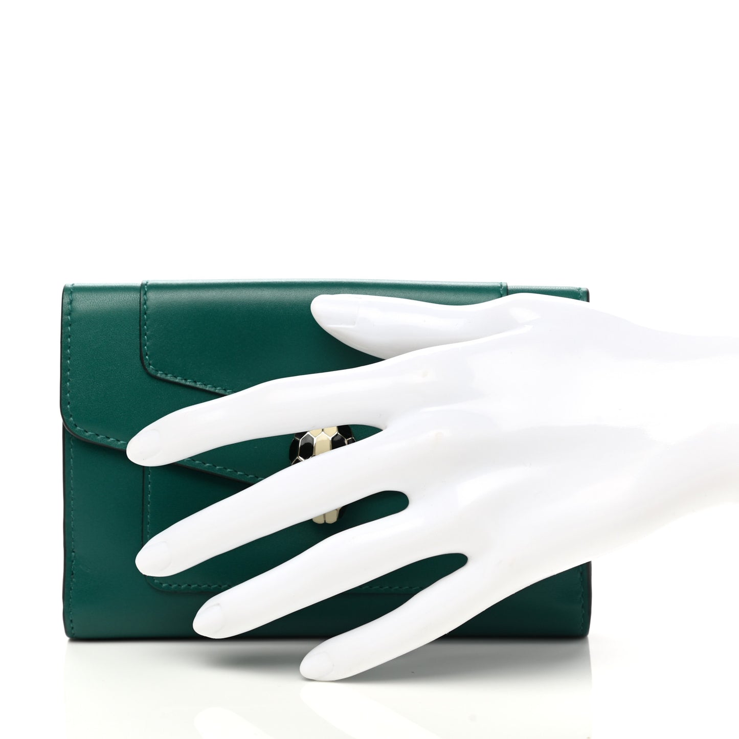 Calfskin Serpenti Forever Bi-Fold Wallet Emerald Violet Amethyst