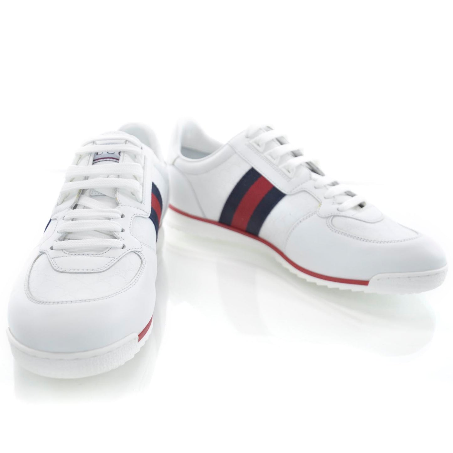Mens Guccissima Web Sneakers 7.5 White