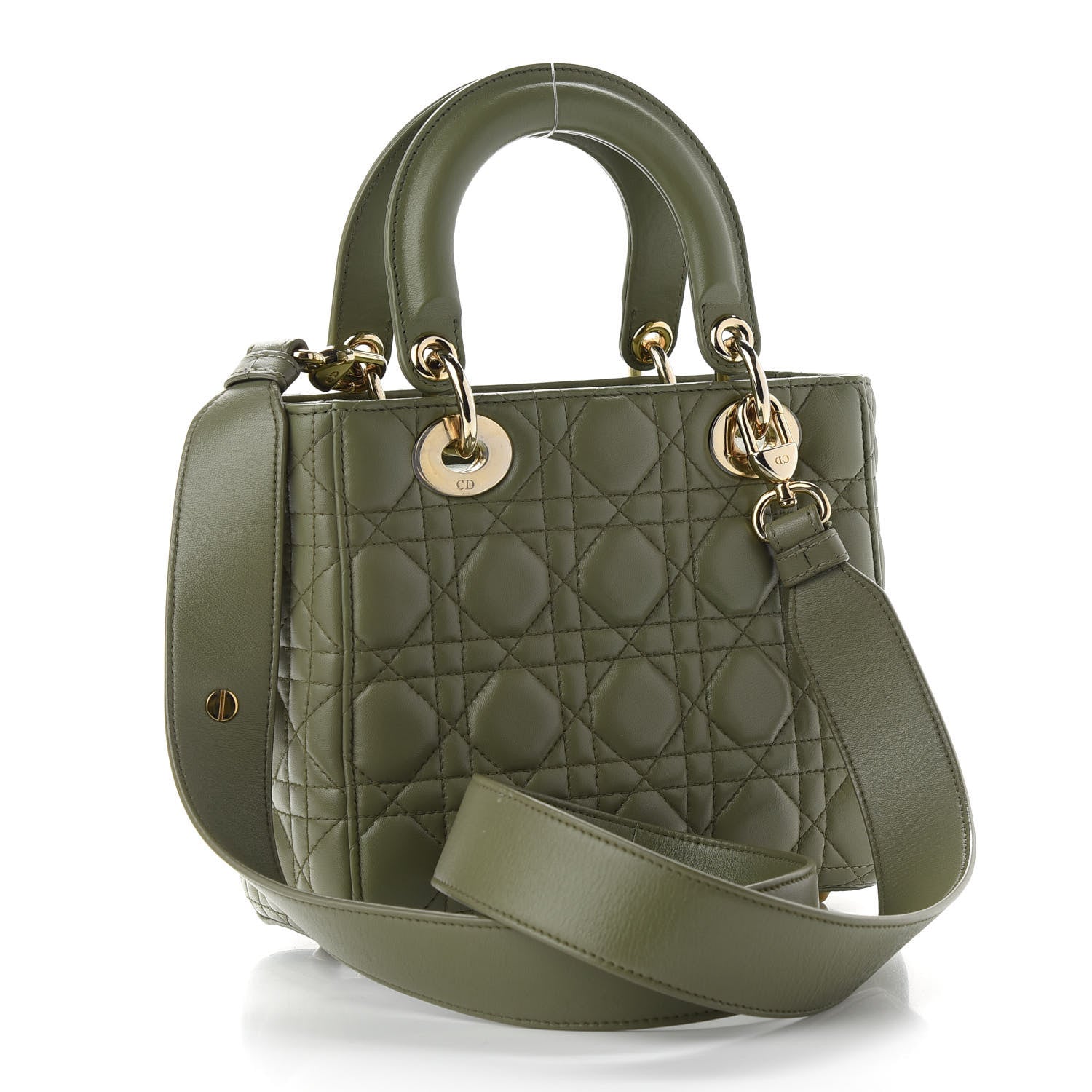 Christian Dior Lambskin Cannage Small My ABCDior Lady Dior Army Green 3 of 8