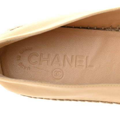 Chanel Lambskin Quilted CC Espadrilles 39 Beige 7 of 10