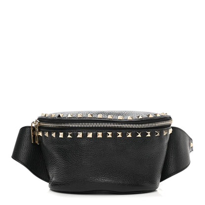 Valentino Garavani Grainy Calfskin Rockstud Belt Bag Black 1 of 10