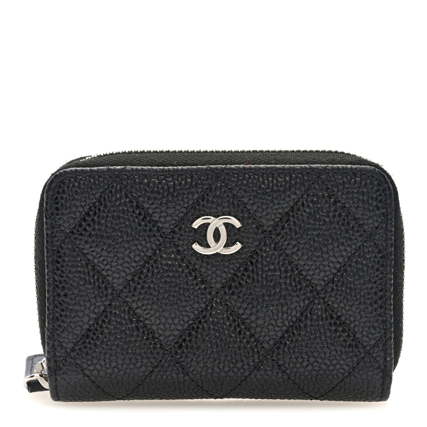 Chanel Caviar Quilted Zip Coin Purse Black 1 of 8