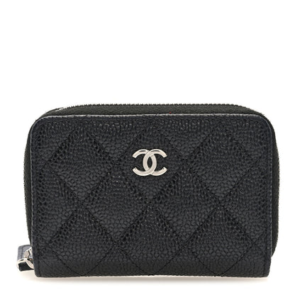 Chanel Caviar Quilted Zip Coin Purse Black 1 of 8
