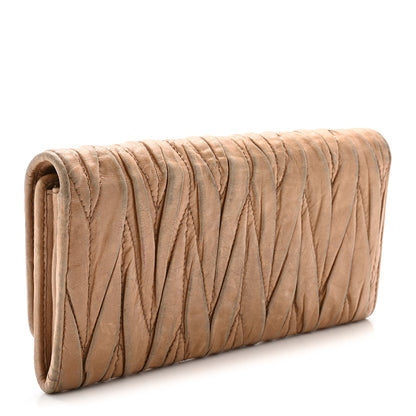 Miu Miu Nappa Matelasse Flap Wallet Pomice 3 of 6