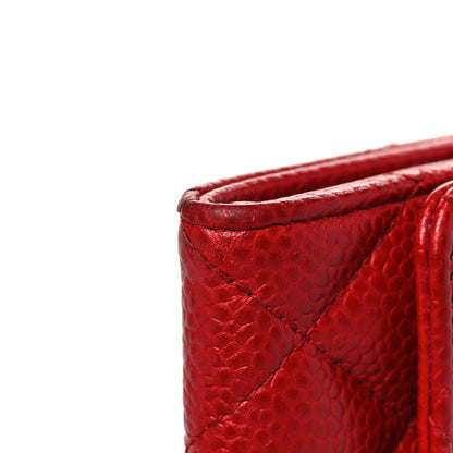 Chanel Caviar Quilted Flap Card Holder Red 11 of 12