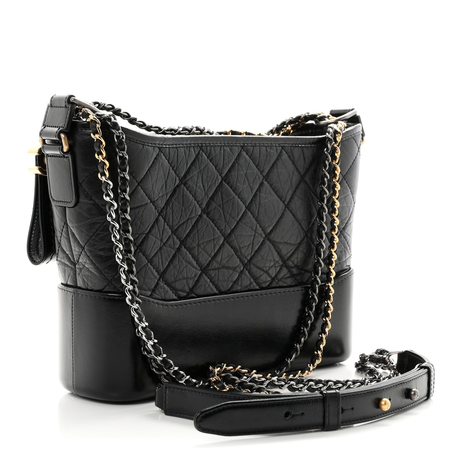Chanel Aged Calfskin Quilted New Medium Gabrielle Hobo Black 3 of 11