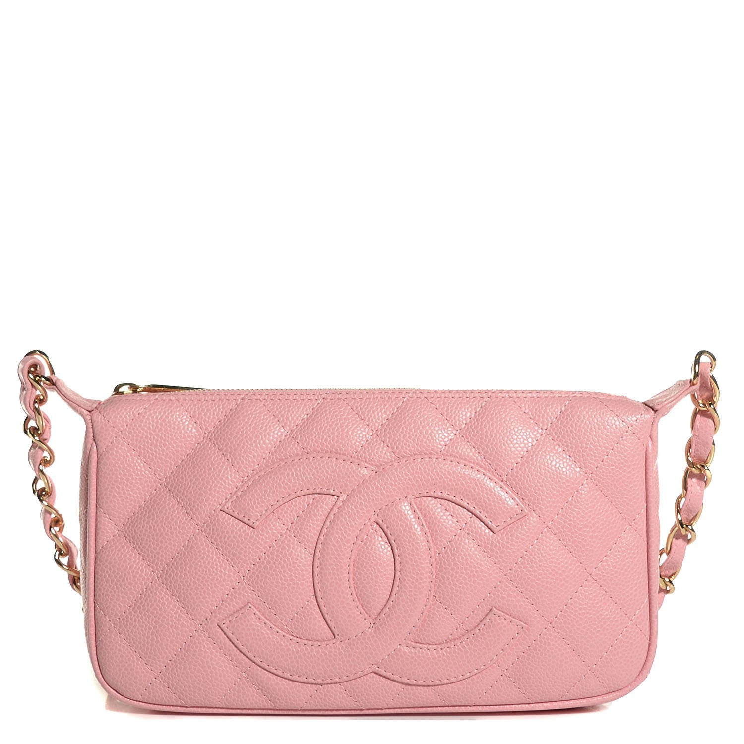 Chanel Caviar Quilted Pochette Pink 1 of 8