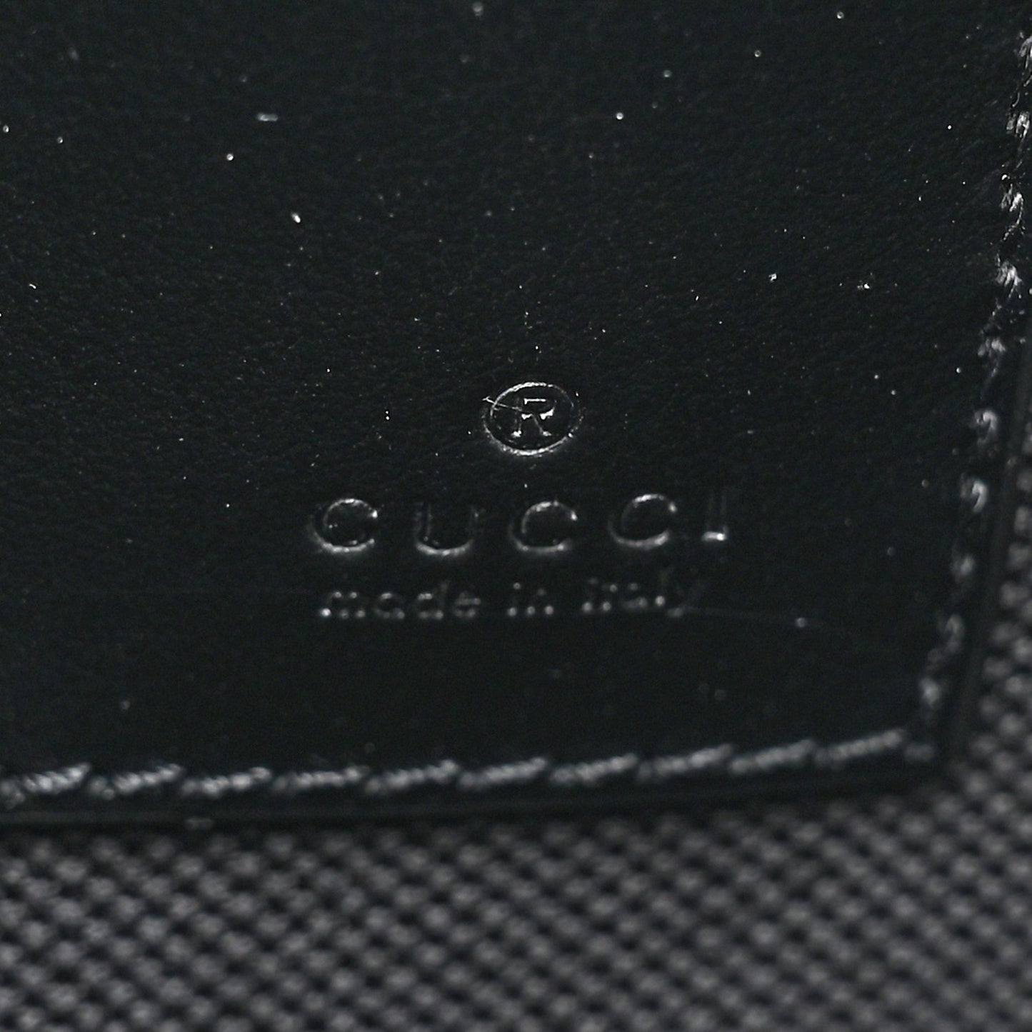 Calfskin Blade Embroidered Zip Pouch Black