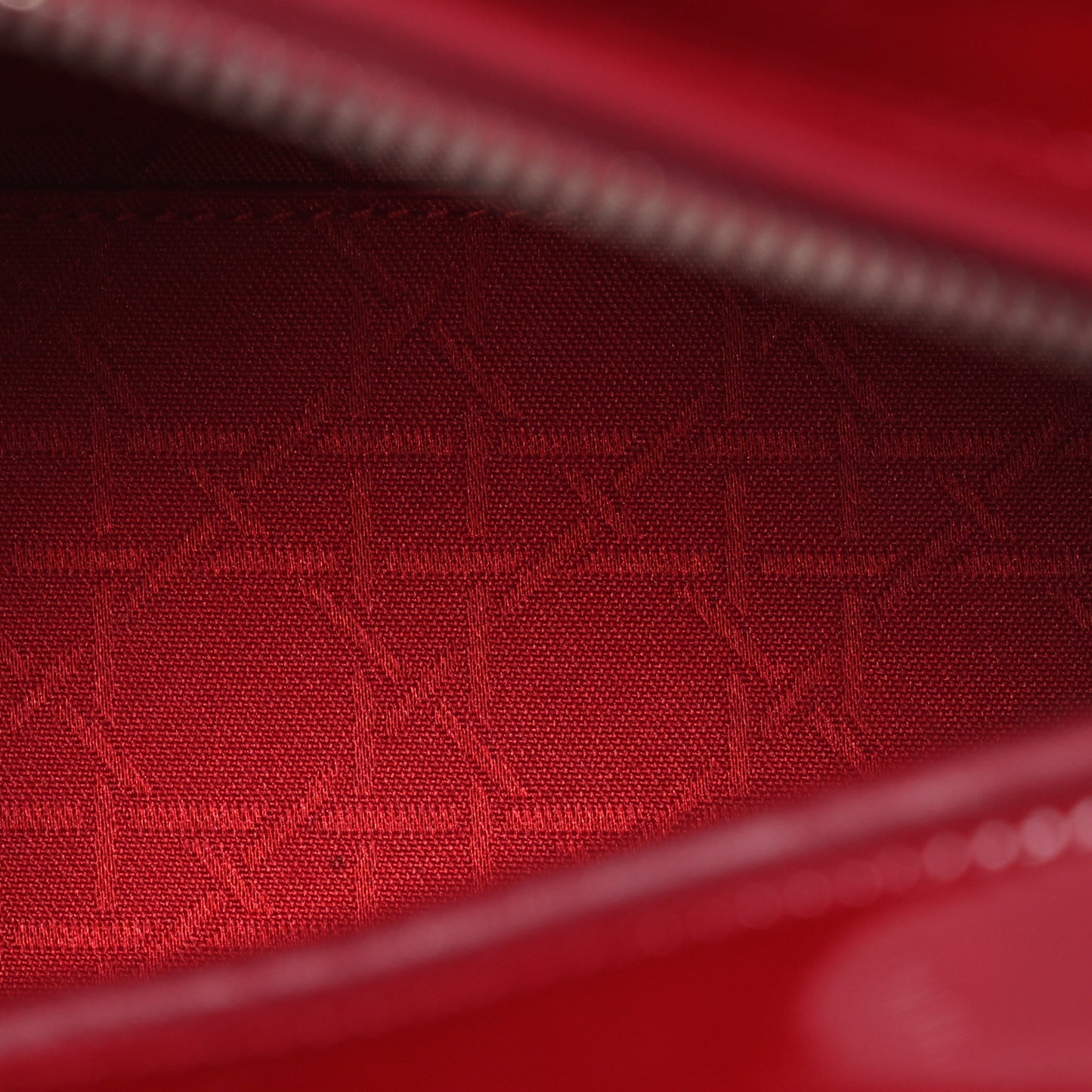 Patent Cannage Medium Lady Dior Red