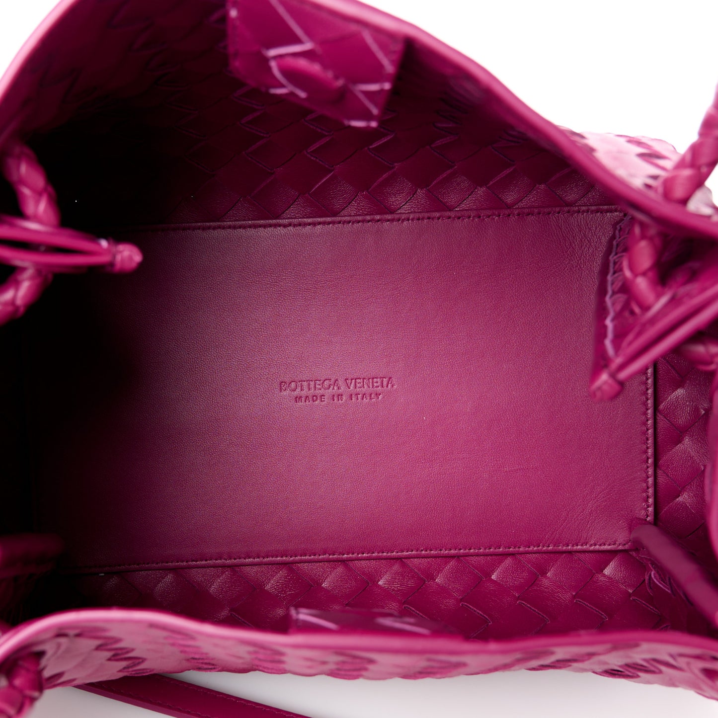 Nappa Intrecciato Medium Andiamo Parachute Shoulder Bag Cinnibar