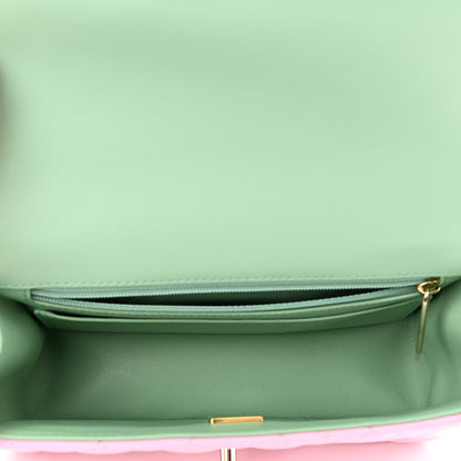 Chanel Lambskin Quilted Mini Top Handle Rectangular Flap Lilac Light Green 5 of 11