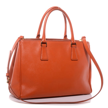 Prada Saffiano Lux Medium Double Zip Tote Papaya 3 of 11