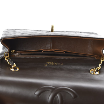 Chanel Lambskin Quilted Small Single Flap Bag Dark Brown 5 of 9