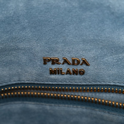 Prada Glace Calf Medium Soft Cahier Bag Marine Astrale 7 of 10