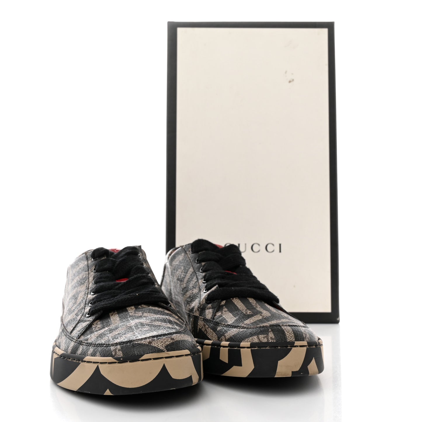 GG Supreme Monogram Caleido Mens Low Top Sneakers 10 Black