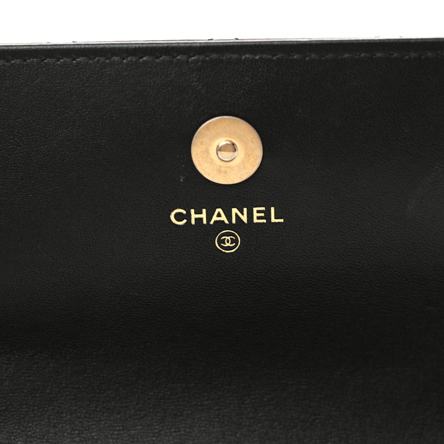 Lambskin Quilted Sweet Camellia Flap Phone Holder With Chain Black