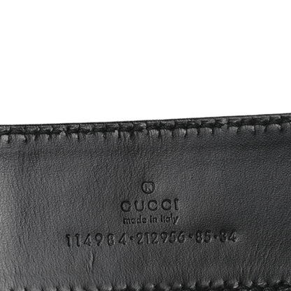 Gucci Calfskin Web Interlocking G Belt 85 34 Black 3 of 6