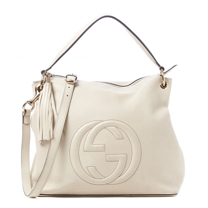 Gucci Pebbled Calfskin Large Soho Hobo Off White 1 of 12