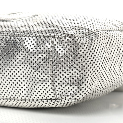 Chanel Metallic Glazed Calfskin Perforated Medium Rodeo Drive Tote Silver 9 of 15