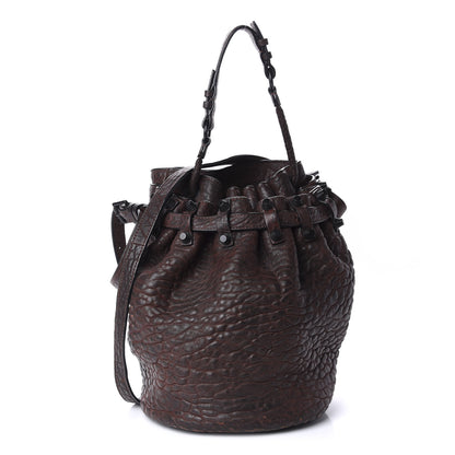 Alexander Wang Pebbled Lambskin Diego Bucket Bag Beet Black Hardware 1 of 11