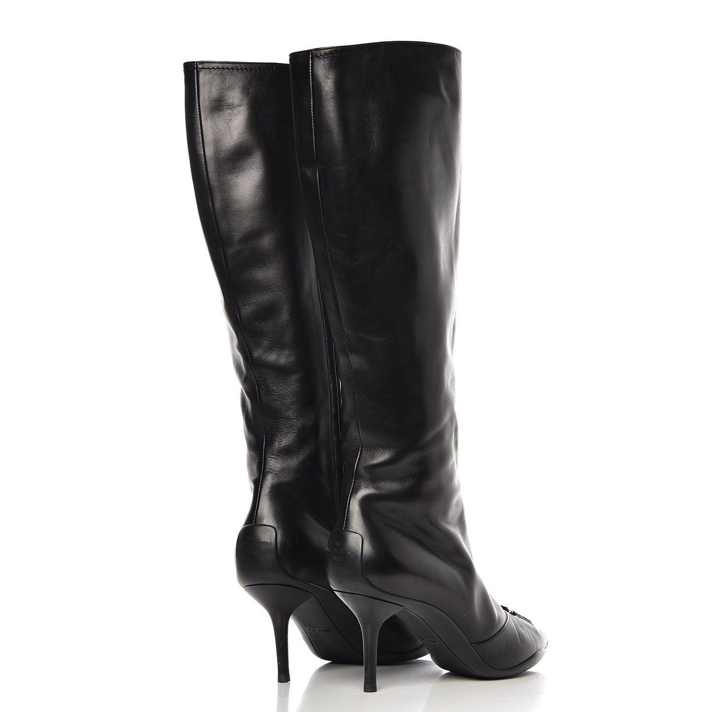 Calfskin LV High Boots 39 Black