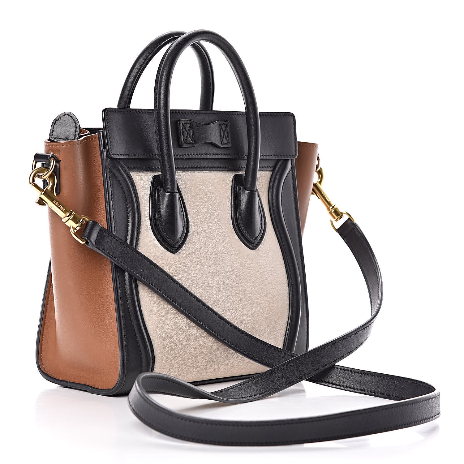 Celine Goatskin Smooth Calfskin Nano Tri-Color Luggage White 3 of 15