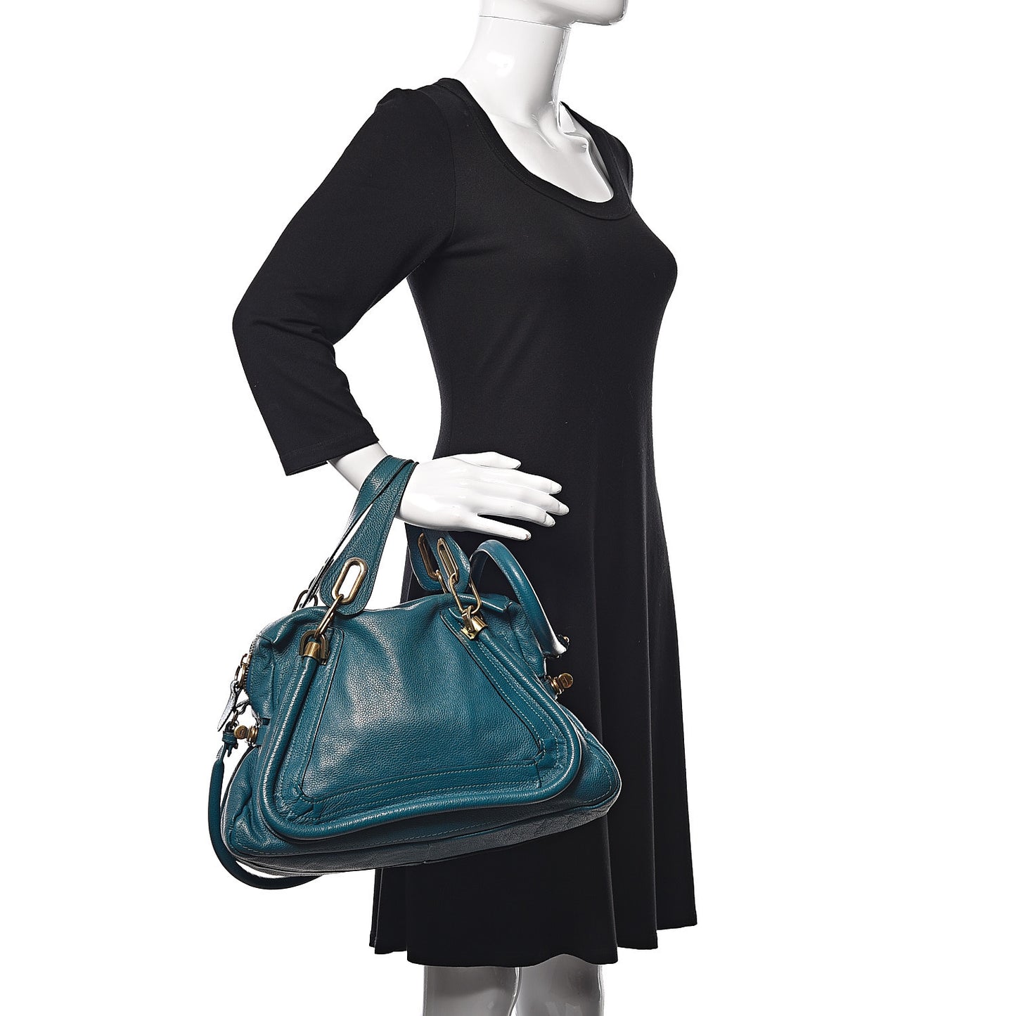 Calfskin Medium Paraty Peacock Blue