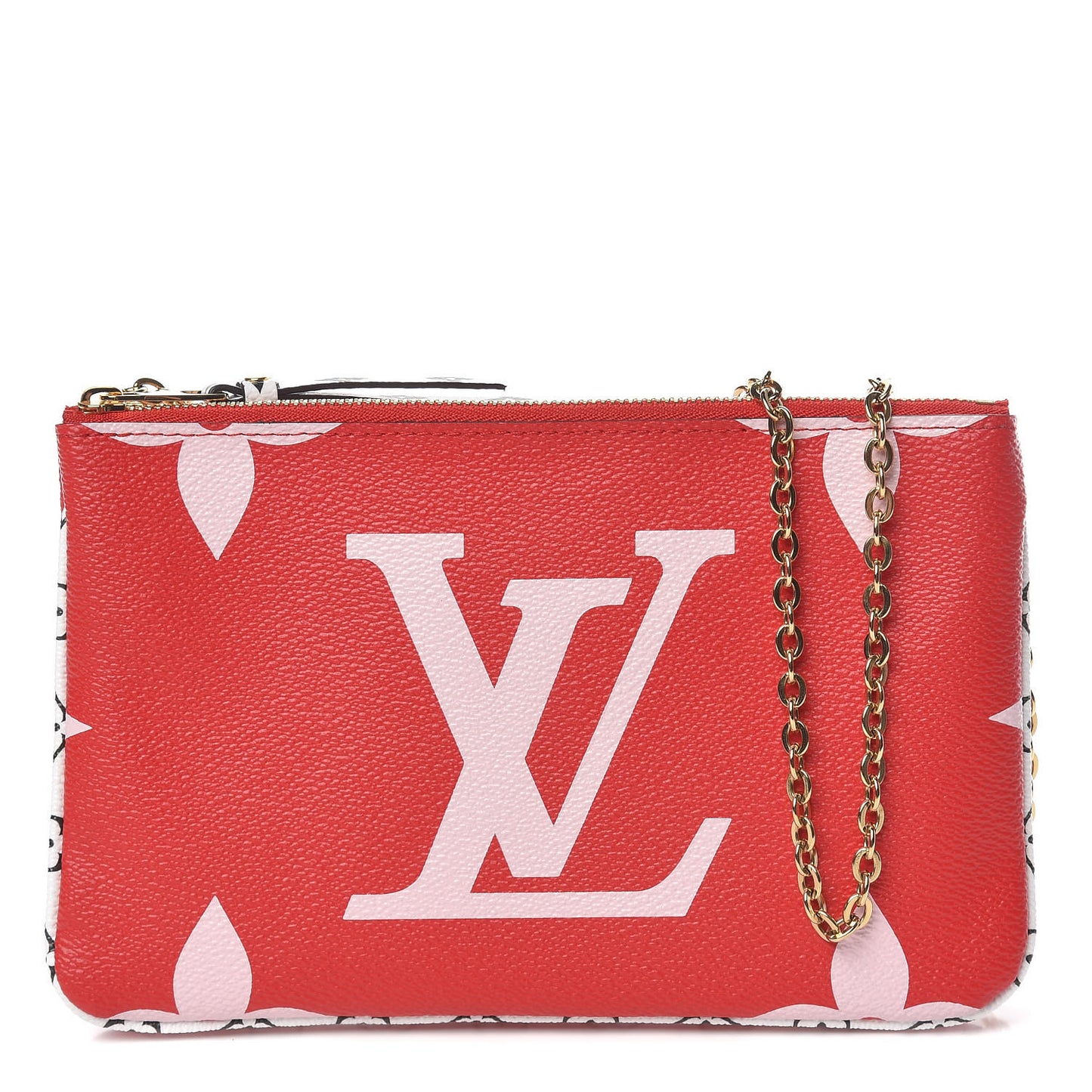 Monogram Giant Double Zip Pochette Rouge